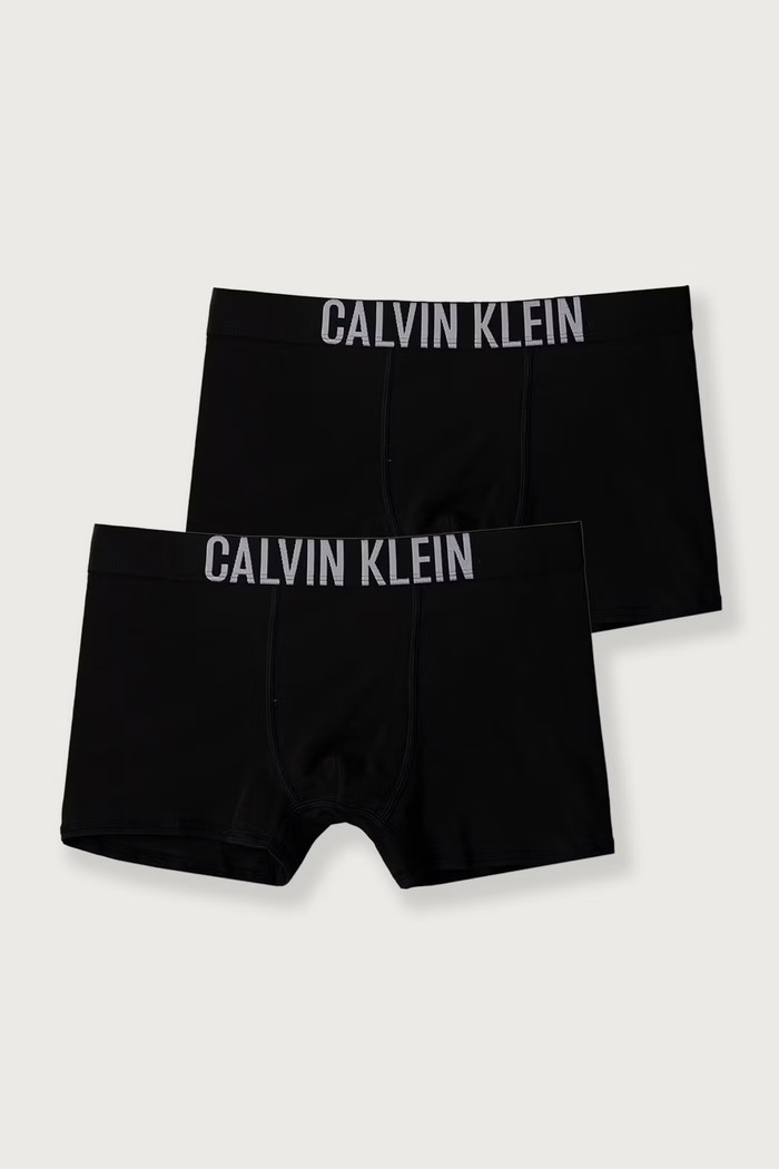 Calvin Klein Underwear Bokserki dopasowane dziecięce bawełniane z elastanem 2-pack czarny B70B700509.9BY2
