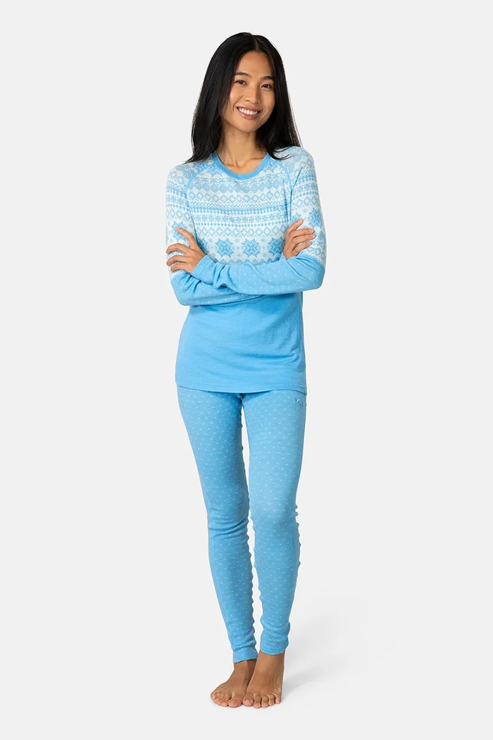 Kari Traa Longsleeve funkcyjny damski wełniany VILMA 623617 niebieski AW26