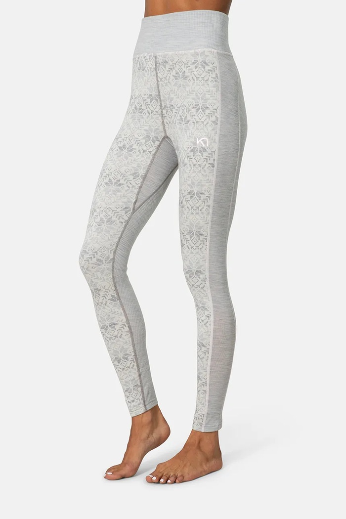 Kari Traa Legginsy termoaktywne damskie z wełny merino ANNA szary 623838