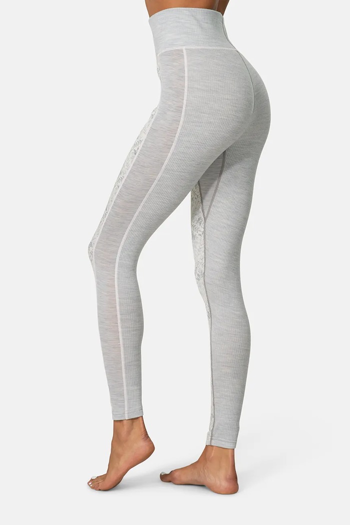 Kari Traa Legginsy termoaktywne damskie z wełny merino ANNA 623838 szary AW26
