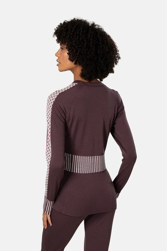 Kari Traa Longsleeve funkcyjny damski wełniany INES 624019 bordowy AW26