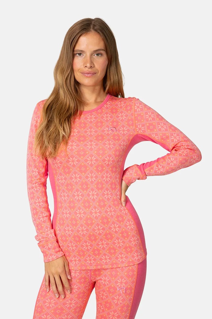 Kari Traa Longsleeve funkcyjny damski wełniany ROSE pomarańczowy 624055