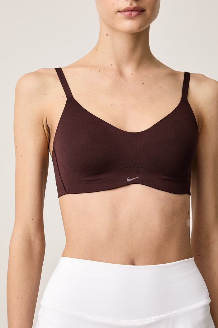 Biustonosz sportowy Alate Minimalist Nike FQ3550.227 brązowy