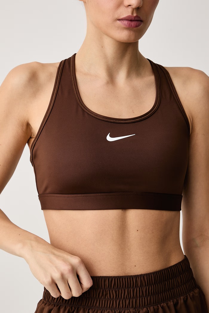 Biustonosz sportowy Swoosh Nike DX6821.259 brązowy