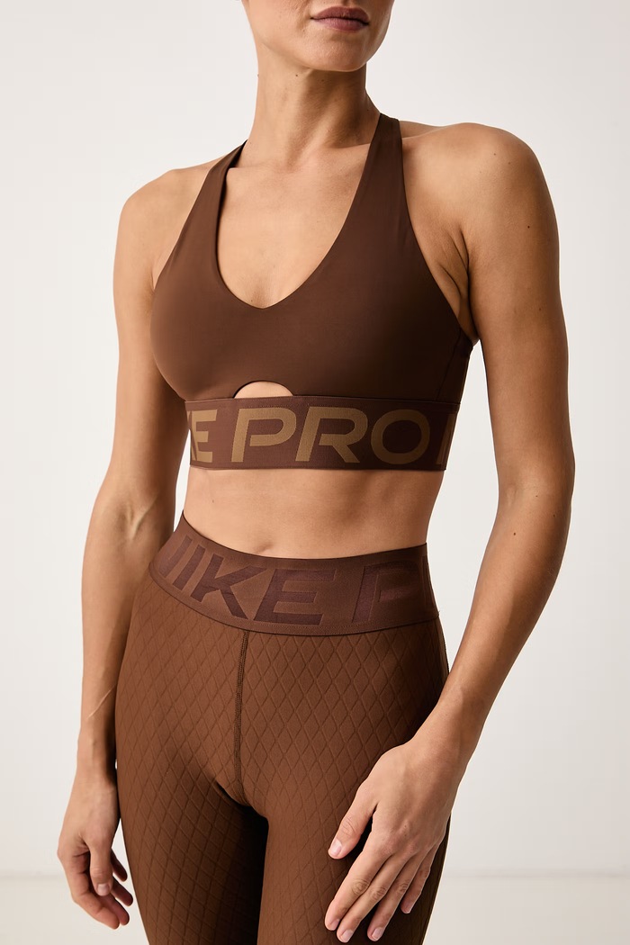 Biustonosz sportowy Nike Pro Sculpt Nike IB9896.259 brązowy