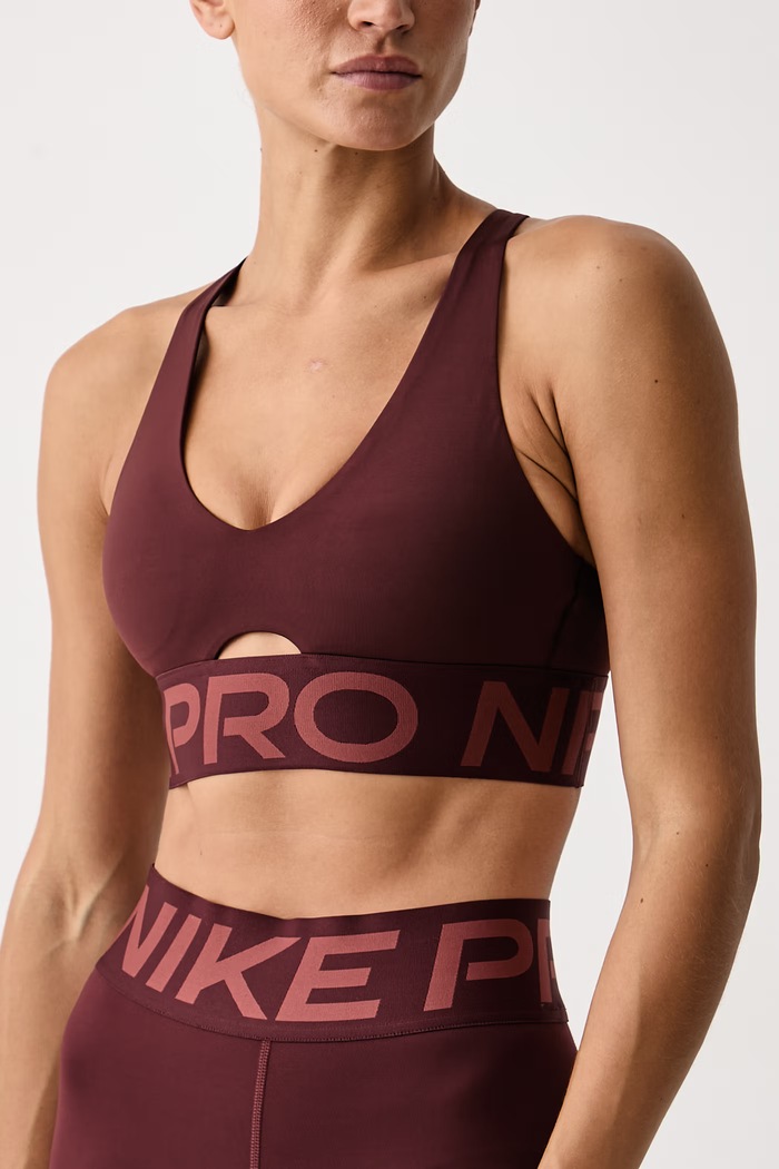 Biustonosz sportowy Nike Pro Sculpt Nike IB9896.658 brązowy
