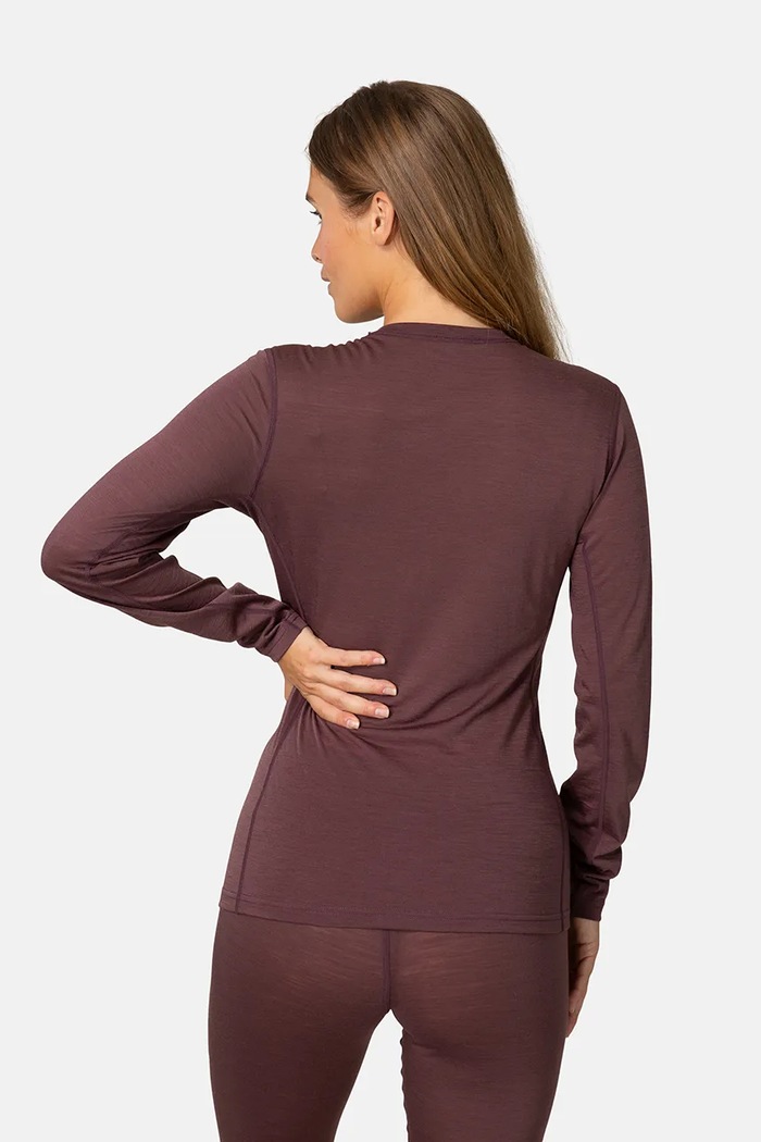 Kari Traa Longsleeve termoaktywny damski z wełną merino Mina 623687 brązowy AW26