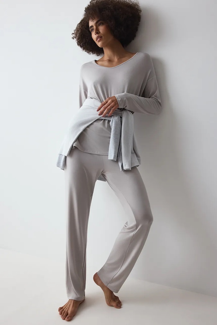 Odzież Triumph Piżama dwuczęściowa damska z modalem Timeless Sensuality 10221061 szary