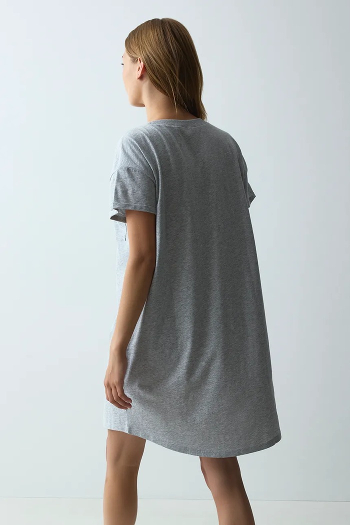 Triumph Koszula nocna damska bawełniana Nightdresses 10225066 szary AW26