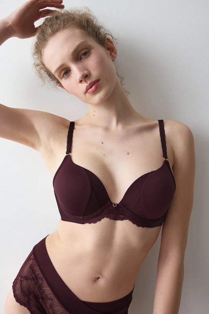 Odzież Triumph Biustonosz Love in Lace 10228664 bordowy