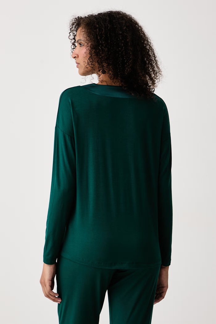 Odzież Chantelle Longsleeve piżamowy damski z wiskozą LIZZY FNA290 zielony