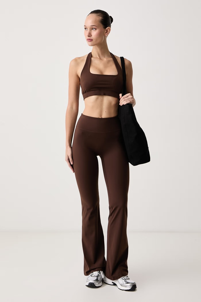 Le Privé Biustonosz sportowy HALTER BRA BRUN LP00891 brązowy AW26