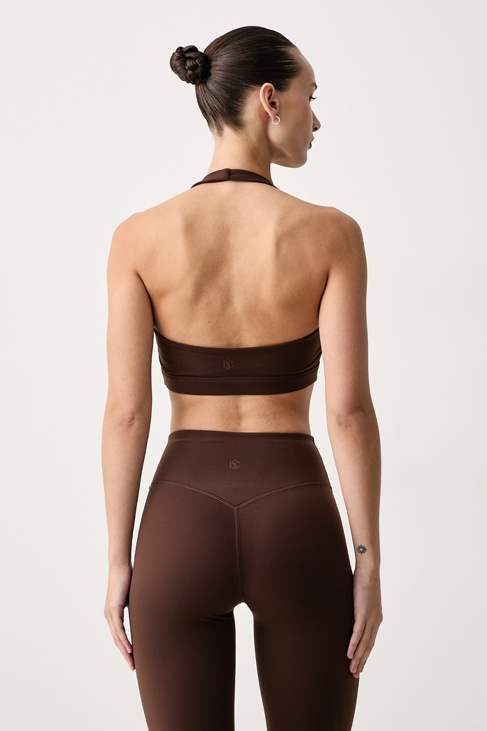 Odzież Le Privé Biustonosz sportowy HALTER BRA BRUN LP00891 brązowy