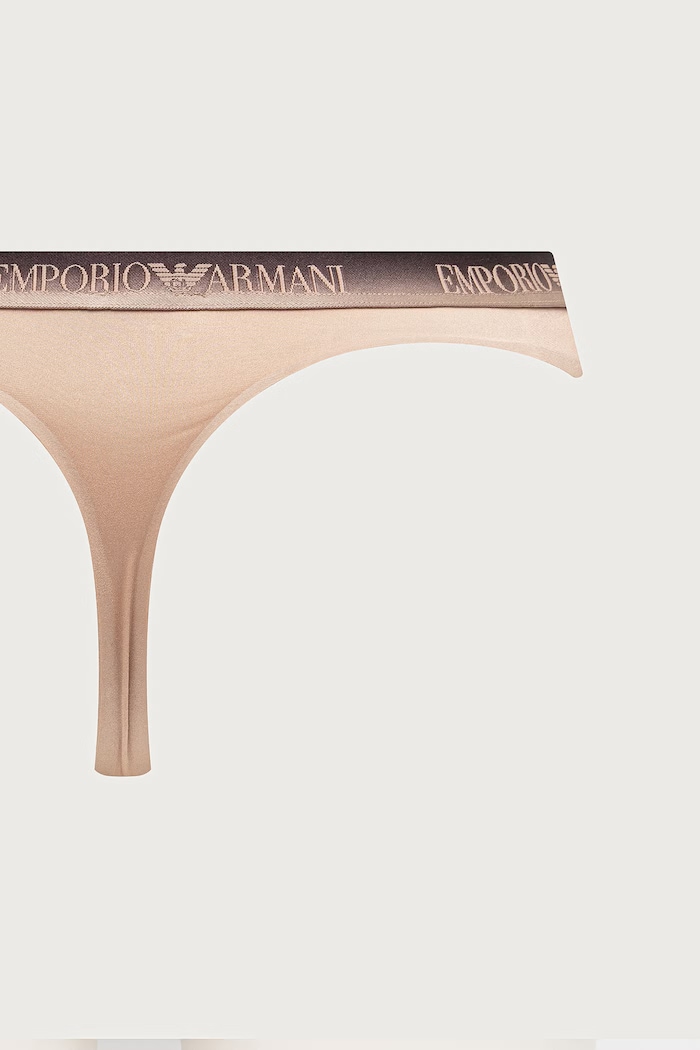 Odzież Emporio Armani Underwear Stringi damskie 2-pack EW000402.AF25572 beżowy