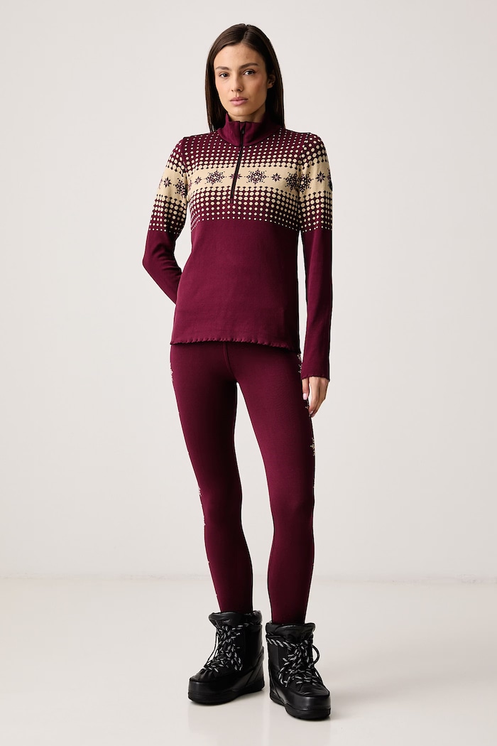 Newland Legginsy funkcyjne damskie Amarae N46909.305 bordowy AW26
