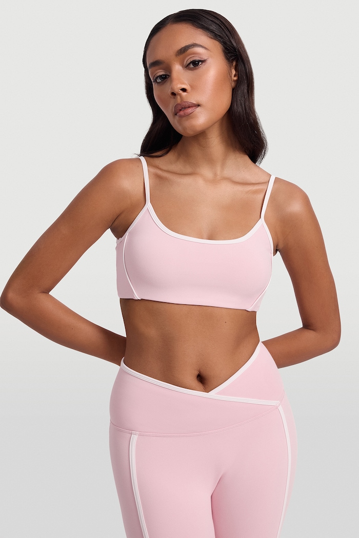 BetterMe Biustonosz do jogi Contrast różowy BRA00037