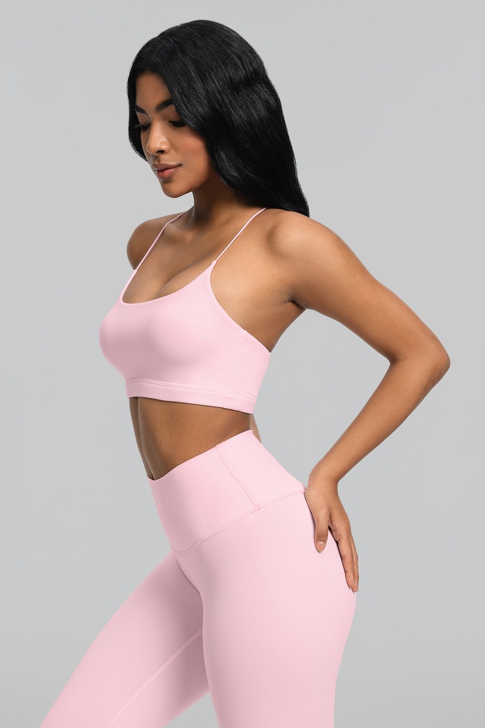 BetterMe Biustonosz do jogi Strappy BRA00028 różowy AW26