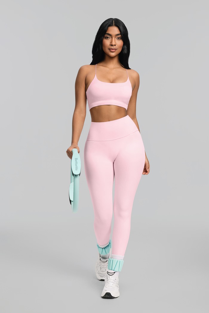 Biustonosz do jogi Strappy BetterMe BRA00028 różowy