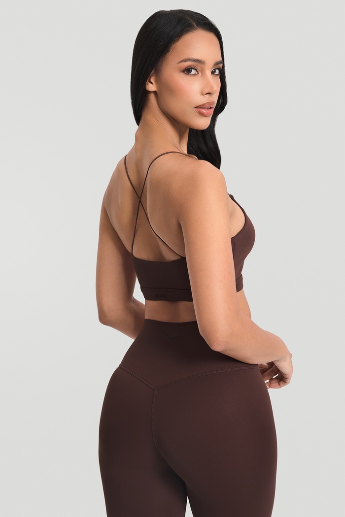 BetterMe Biustonosz do jogi Strappy BRA00028 brązowy AW26