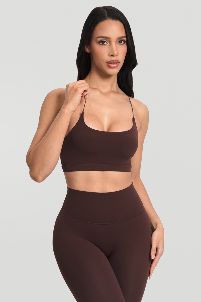 Biustonosz do jogi Strappy BetterMe BRA00028 brązowy