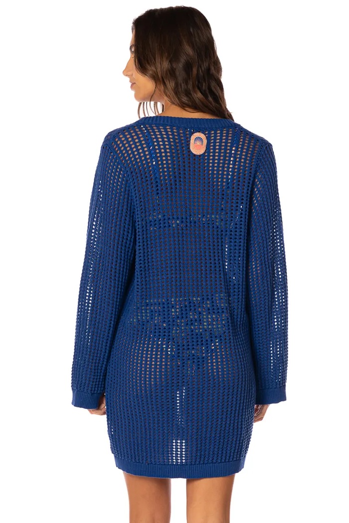 Maaji Sukienka plażowa damska Cobalt Blue Ian PT3002CSD001 granatowy AW26