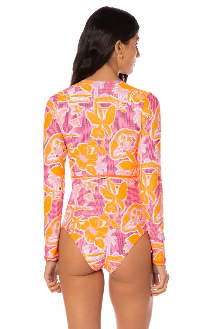 Maaji Strój kąpielowy z długim rękawem damski Flamingo Glow Trition PT2330SOC516 pomarańczowy AW26