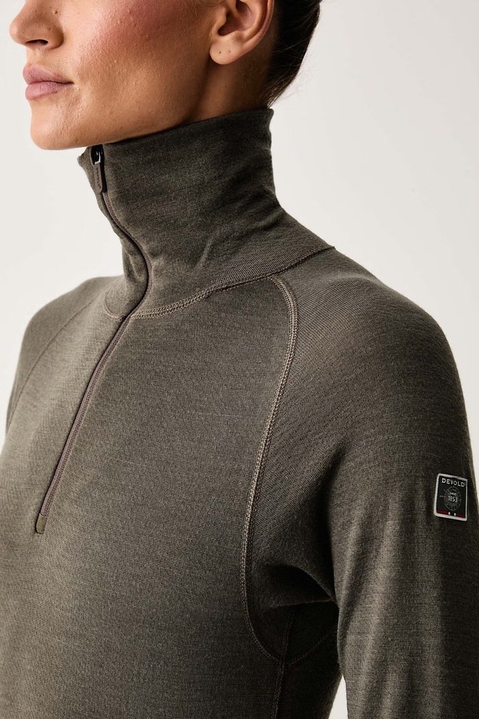 Longsleeve funkcyjny damski wełniany Expedition Merino Devold PDGO.155.244.A zielony