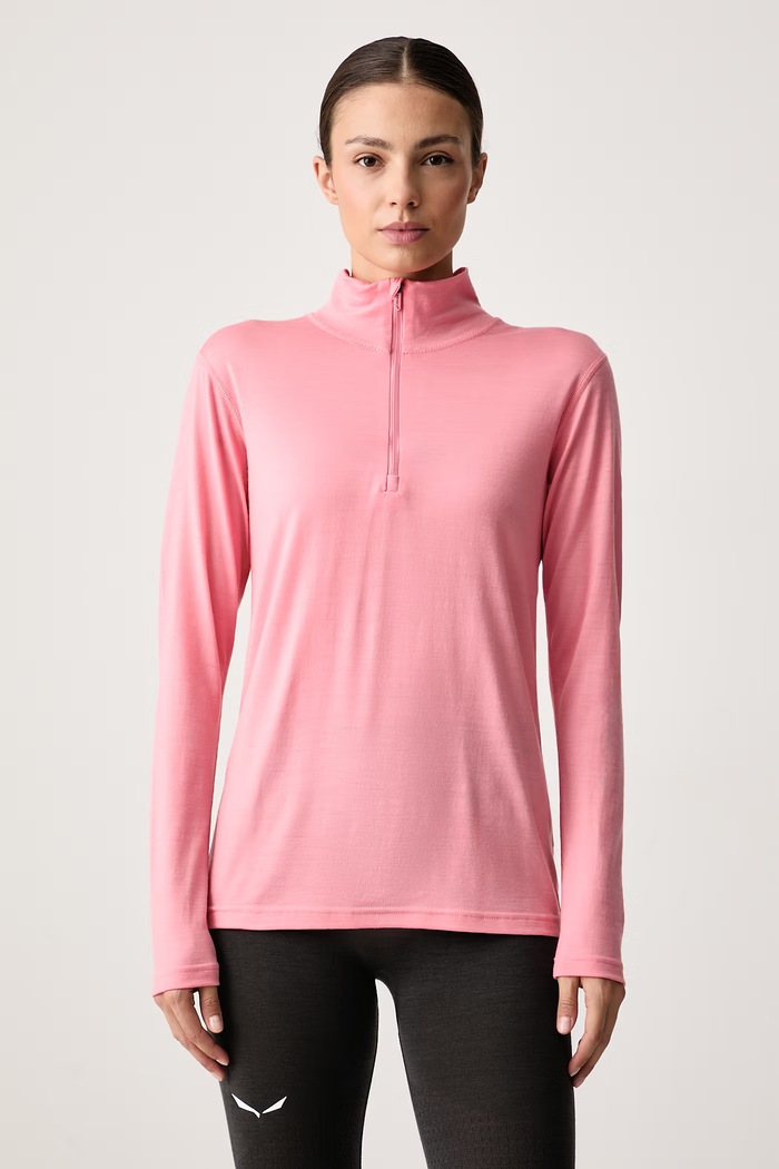 Devold Longsleeve funkcyjny damski z wełny merino Breeze Plus Merino różowy PDGO.183.244.B