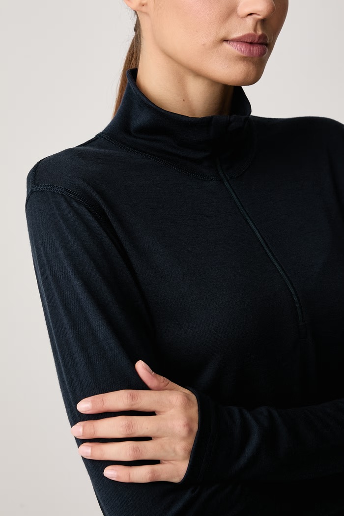 Longsleeve funkcyjny damski z wełny merino Breeze Plus Merino Devold PDGO.183.244.B granatowy