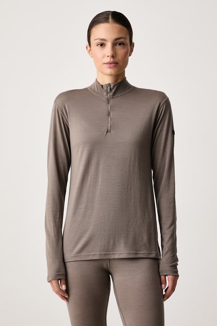 Devold Longsleeve funkcyjny damski wełniany Breeze Merino brązowy PDGO.180.246.A