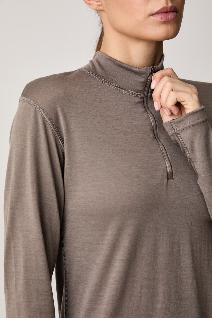 Longsleeve funkcyjny damski wełniany Breeze Merino Devold PDGO.180.246.A brązowy