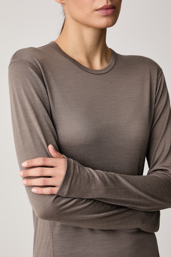 Longsleeve funkcyjny damski wełniany Breeze Merino Devold PDGO.180.286.A brązowy