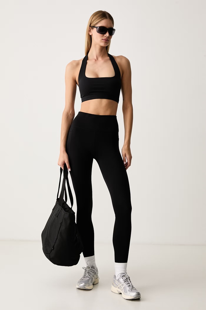 Le Privé Biustonosz sportowy HALTER BRA LP00720 czarny AW26