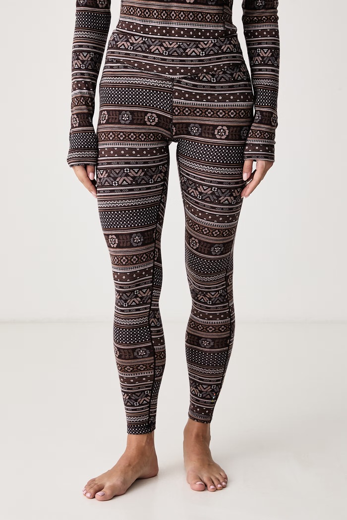 Smartwool Legginsy funkcyjne damskie z wełny merino brązowy SW018809R351
