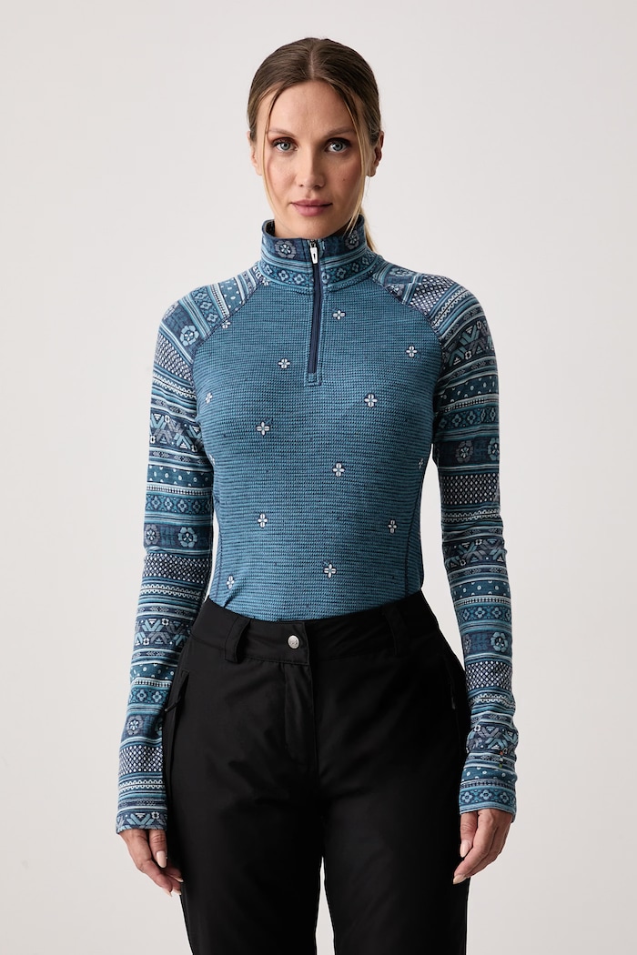 Smartwool Longsleeve termoaktywny damski z wełny merino niebieski SW002829R341