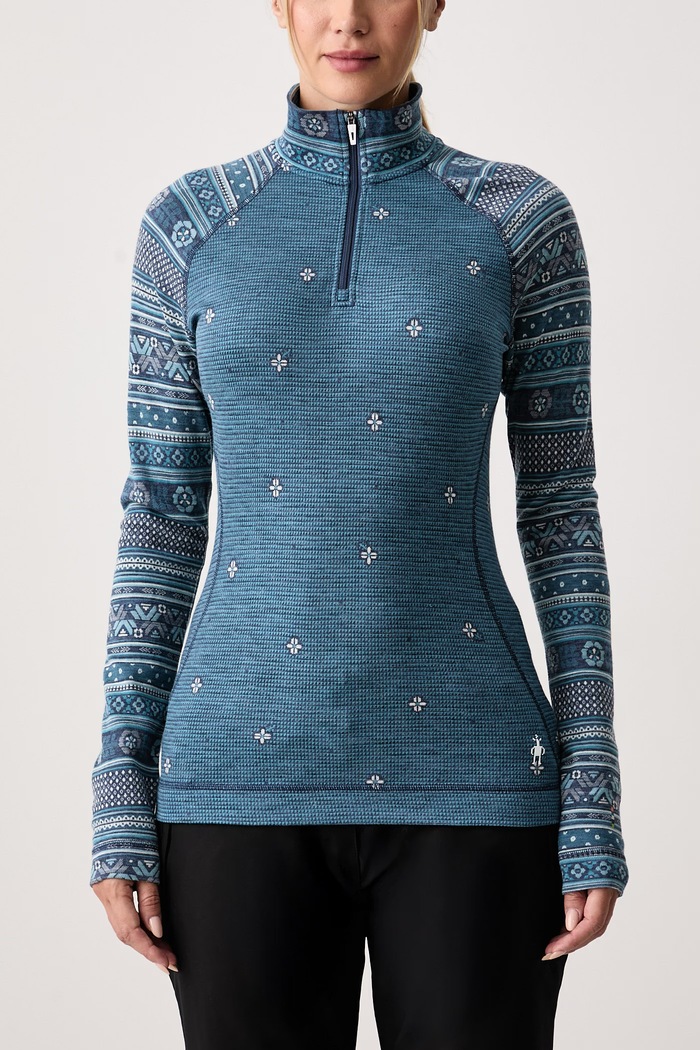 Longsleeve termoaktywny damski z wełny merino Smartwool SW002829R341 niebieski