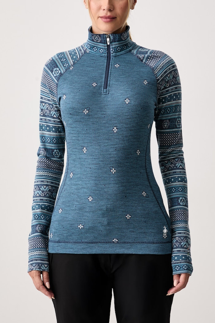 Longsleeve termoaktywny damski z wełny merino Smartwool SW002829R341 niebieski