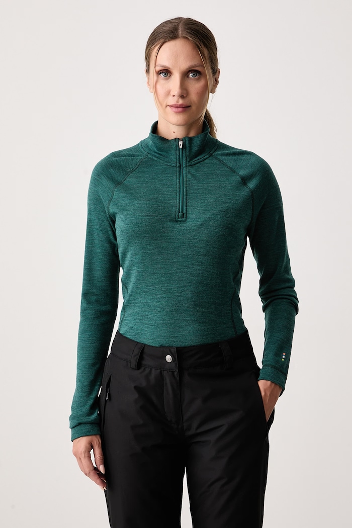 Smartwool Longsleeve termoaktywny damski z wełny merino turkusowy SW002829R251