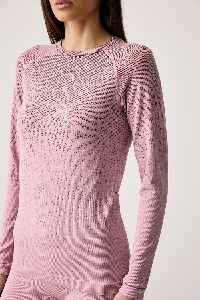 Komplet bielizny termoaktywnej damski z dodatkiem merino Altis Set Merino Viking różowy 500.28.4526