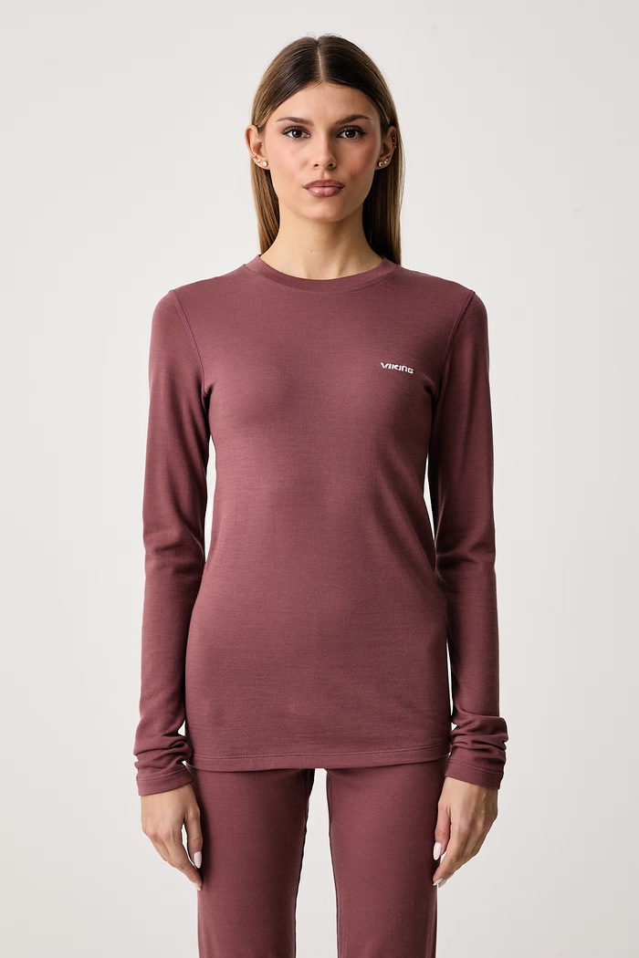 Viking Komplet bielizny termoaktywnej damski z wełną merino Meriboo Set Merino 500.28.1703 różowy AW26