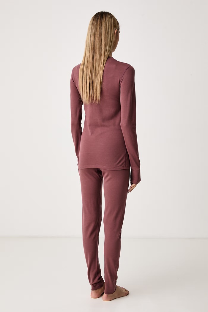 Komplet bielizny termoaktywnej damski z wełną merino Meriboo Set Merino Viking 500.28.1703 różowy