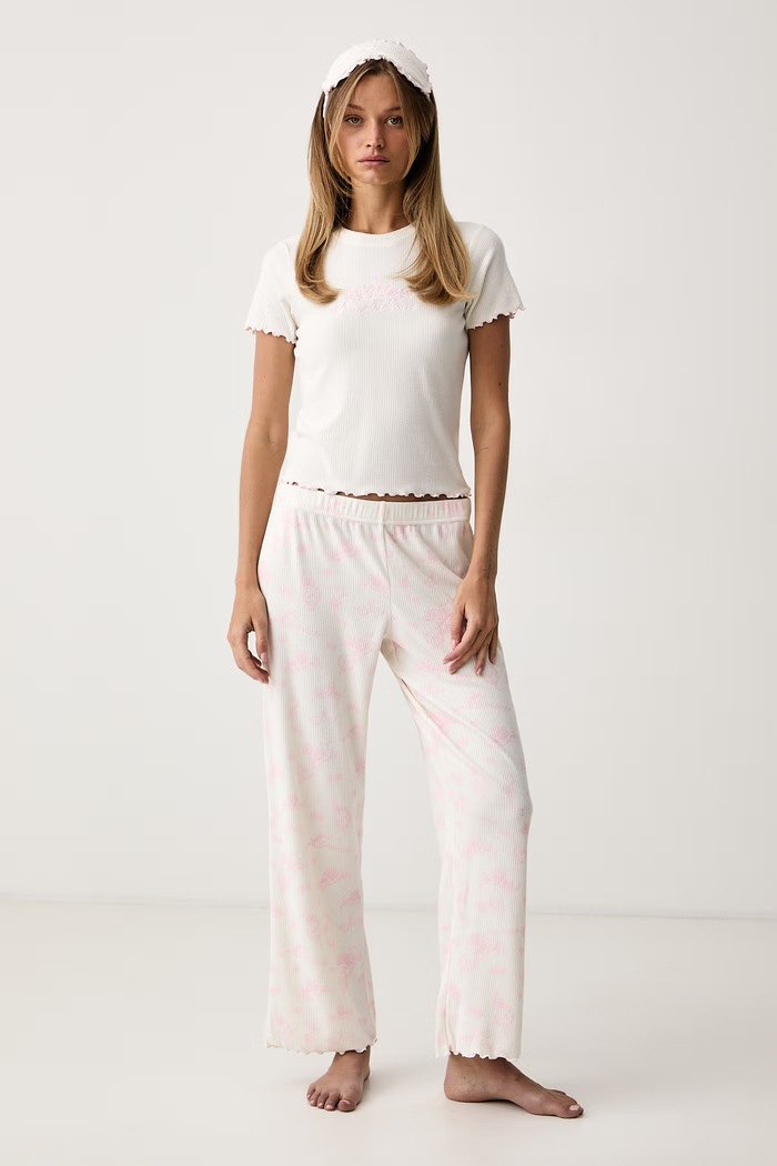 Juicy Couture Dvojdielne pyžamo dámske ROSE RIB SET béžová JCYPJ226856