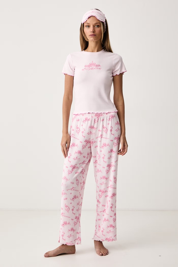 Juicy Couture Dvojdielne pyžamo dámske ROSE RIB SET ružová JCYPJ226856