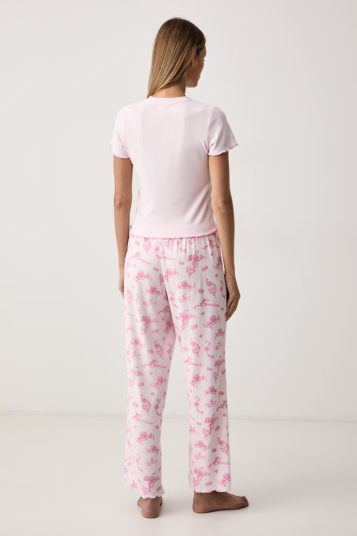 Dvojdielne pyžamo dámske ROSE RIB SET Juicy Couture JCYPJ226856 ružová