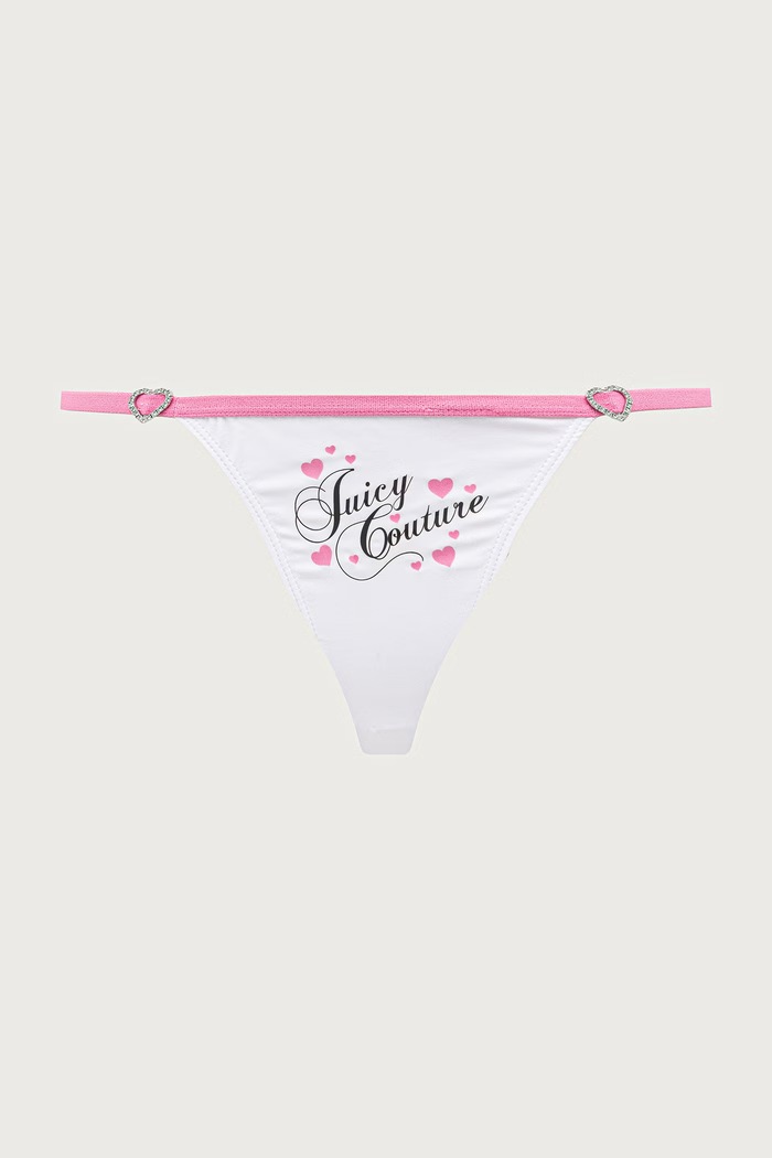 Oblečení Juicy Couture Tanga dámské HEART JUICY T-BAR THONG 3-pack JCTTH226958 černá