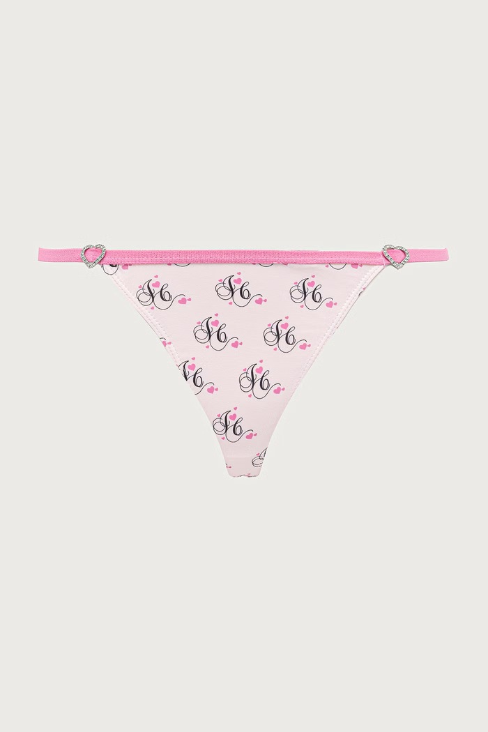 Tanga dámské HEART JUICY T-BAR THONG 3-pack Juicy Couture JCTTH226958 černá
