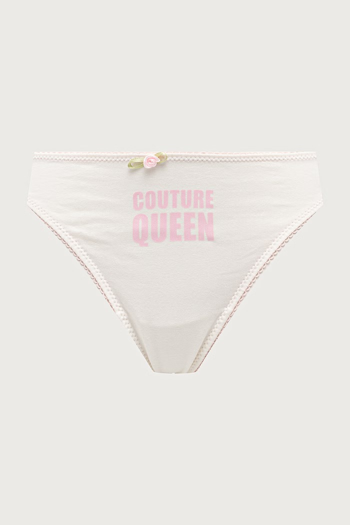 Juicy Couture Tanga dámské bavlněné s elastanem COUTURE QUEEN THONG 3-pack JCTTH226957 růžová AW26