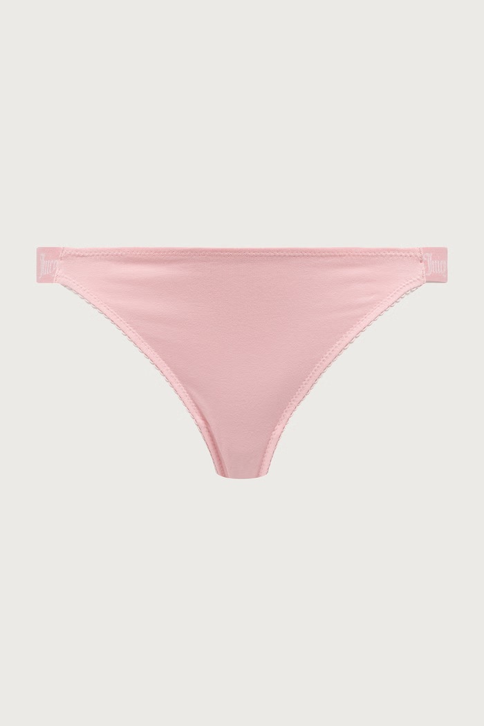 Oblečenie Juicy Couture Tangá dámske s bavlnou DEMI FEMME COTTON SCALLOPED THONG 3-pak JCTTH226954 ružová