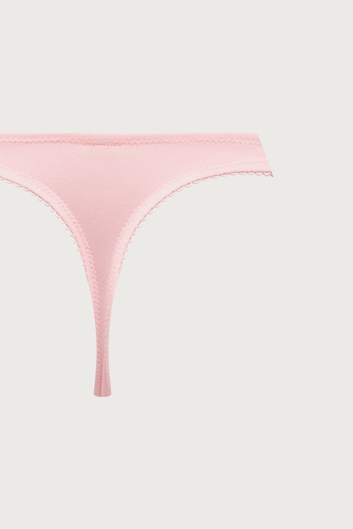 Juicy Couture Tangá dámske s bavlnou DEMI FEMME COTTON SCALLOPED THONG 3-pak JCTTH226954
