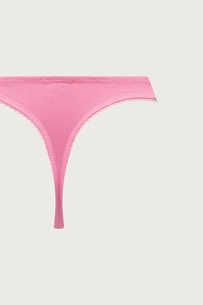 Juicy Couture Tangá dámske s bavlnou DEMI FEMME COTTON SCALLOPED THONG 3-pak JCTTH226954